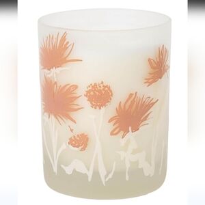 Vintage George's Briard Frosted  Pink and White Glass Candle Holder